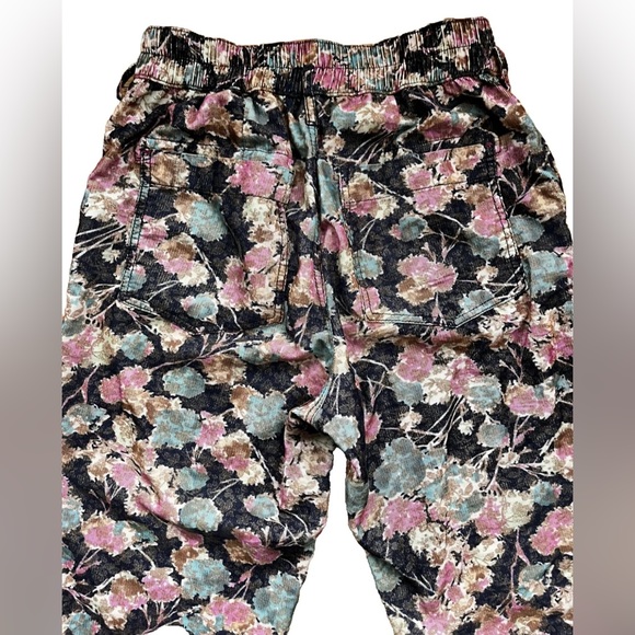 Anisa Floral Cargo Boho Peasant Hipster Hippie Art Farm Corduroy Jogger Pants - Picture 6 of 8